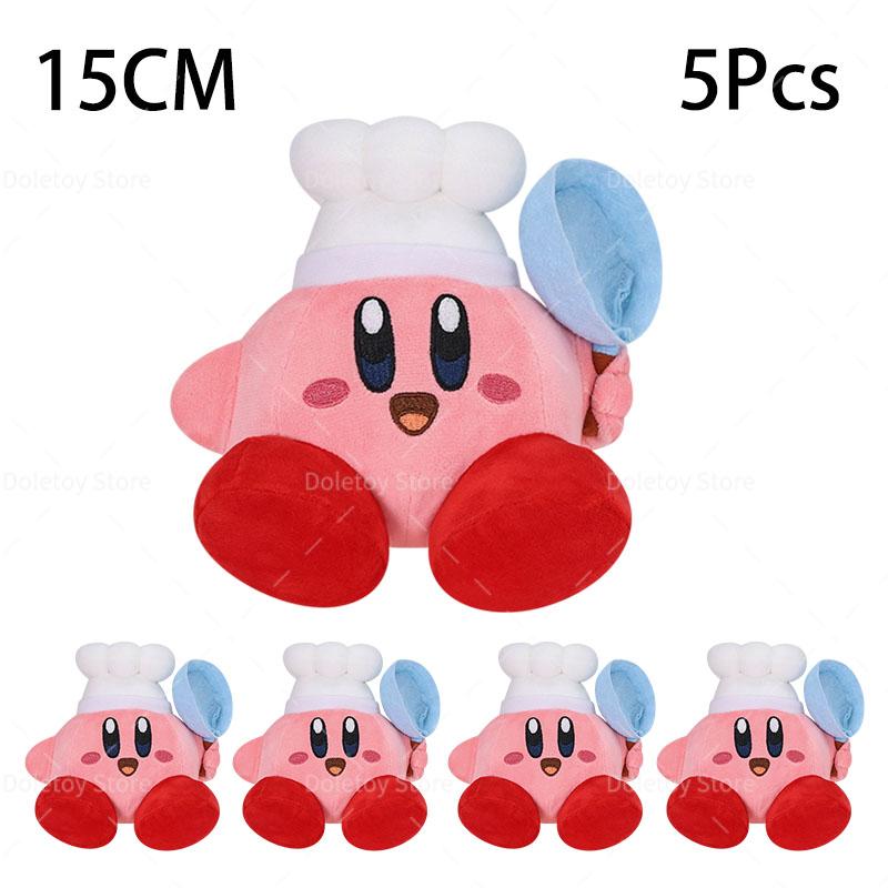 5 Pcs/Lot Anime Kirby Plush Doll Toys Kawaii Star Kirby Swimming Sword Bread Kirby Collection Christmas Birthday Gift for Kid