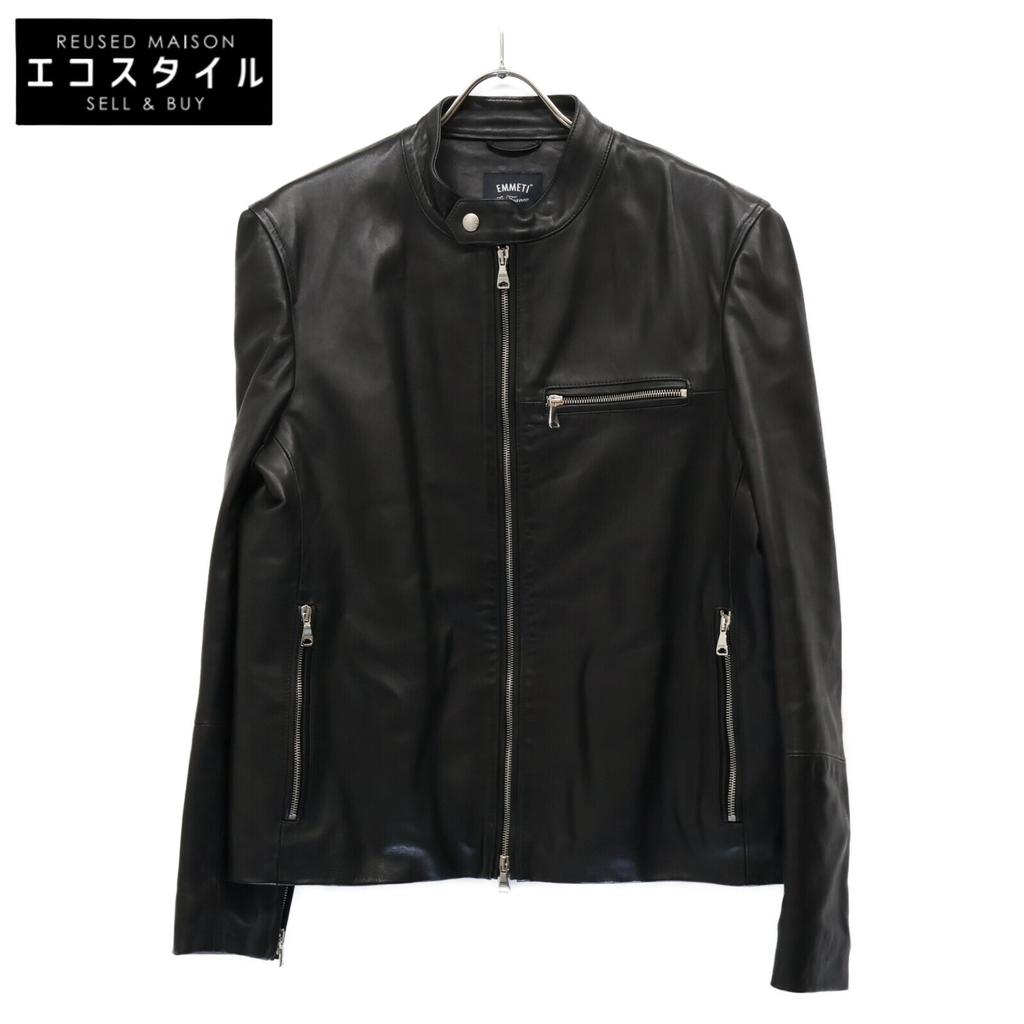 EMMETI Andrea Padded Single-breasted Lambskin Jacket Jacket 50 blackUsed