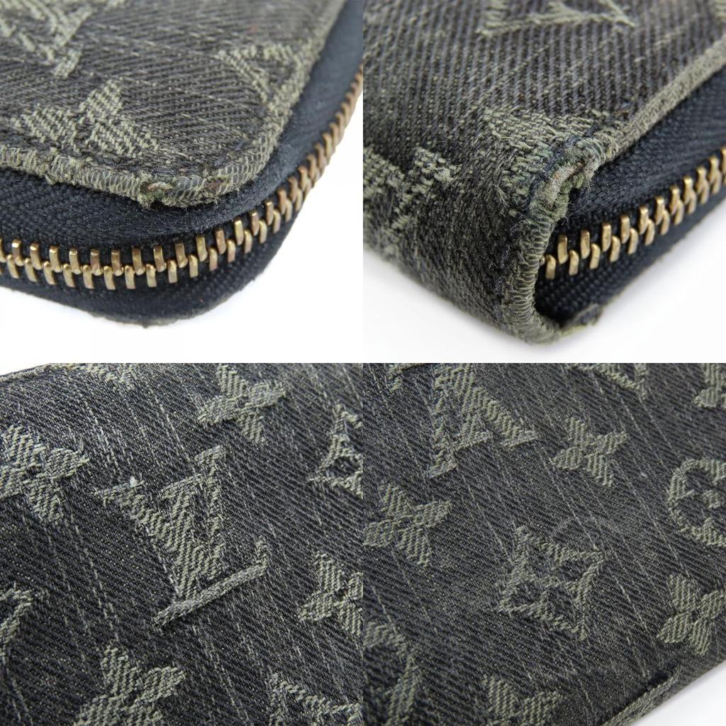 Used LOUIS VUITTON Purse Zippy wallet M95614 Zip Around Monogram denim Noir black Accessory