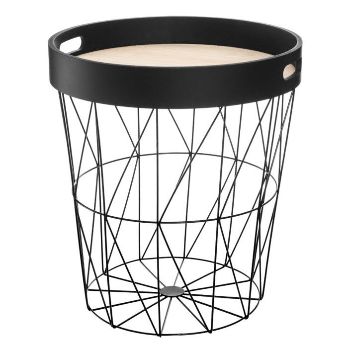 Table café déco métal Kumi plateau Atmosphera - Noir