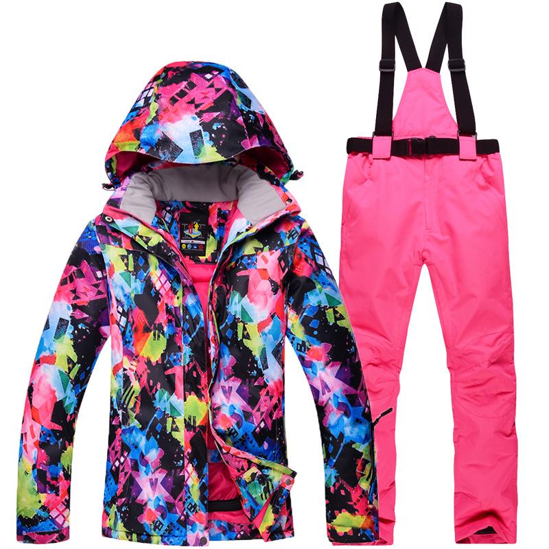 New Ski Suit Women's Snow Township Large Size Set Breathable Heat Storage Warm Single and Double Ski Suit