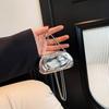 Women's Bag New Fashion Metal Wrist Bag Personalized Glossy Chain Messenger Dinner Bag