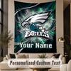 Custom Text Tapestry Philadelphia Eagles Print Wall Tapestry Indoor Living Room Wall Decor