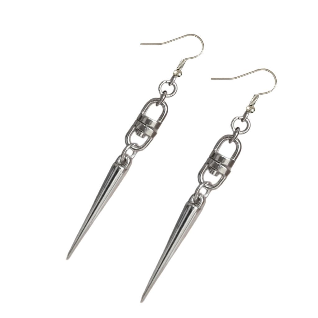 Gothic Spikes Earrings with Moon and Star Pendant Comfortable Ear Hoops Stylish Punk Accessories for Women Man