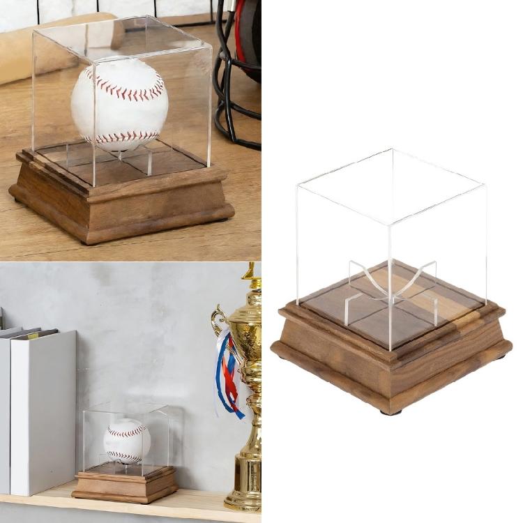 Modern Clear Acrylic Baseball Memorabilia Showcase Stand For Collections Display Case Signature Ball Holder