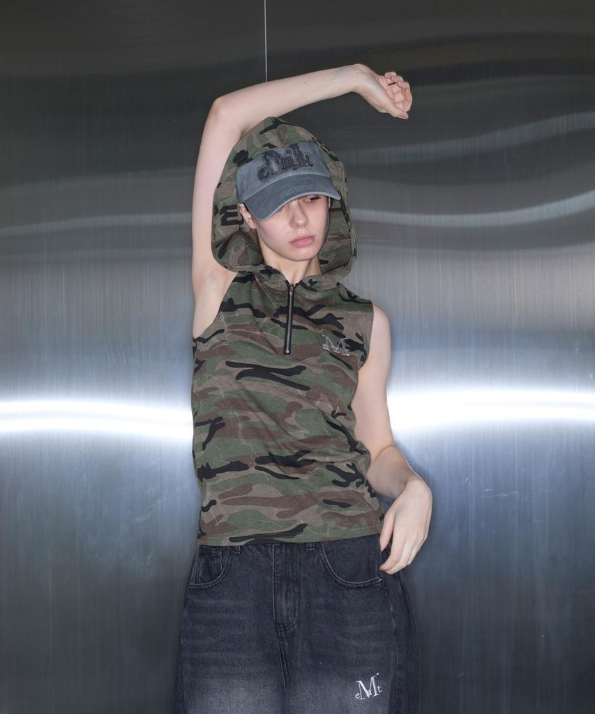 Mucent Kellen Metal Logo Camo Hooded Sleeveless (2 Colors)