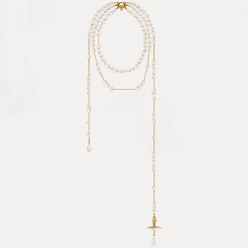 

Асимметричное ожерелье с кисточками в стиле вдовствующей императрицы Цыси: Многослойная жемчужная цепочка для свитера, свадебного платья и ципао