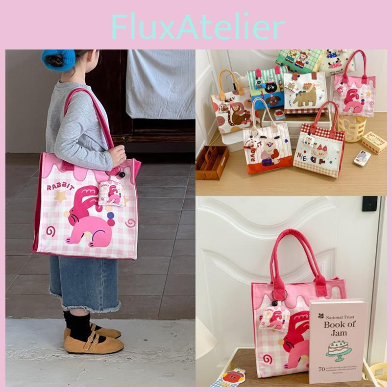 Dinosaur Cat Animal Pattern Canvas Lunch Bag For Kids And Toddlers