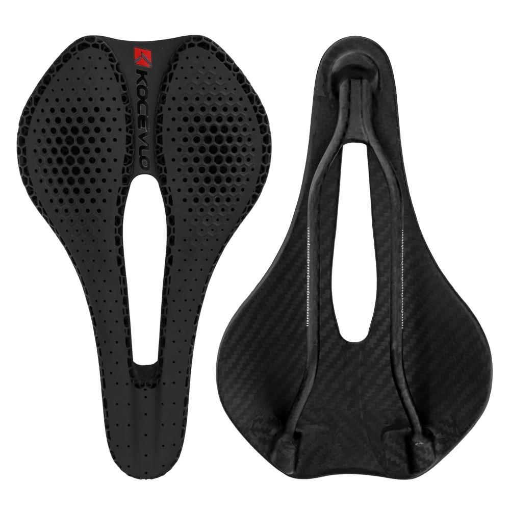 KOCEVLO Full Carbon 3D Printed Bicycle Road Mountain Bike Saddle Hollow Breathable Comfortable Racing Seat