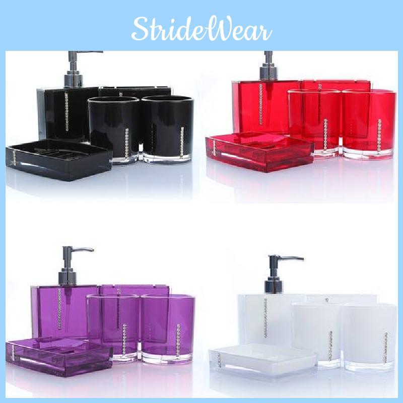 Pcs Accessories 5 Bathroom Multicolors Acrylic Diamondmounted Sets Shining