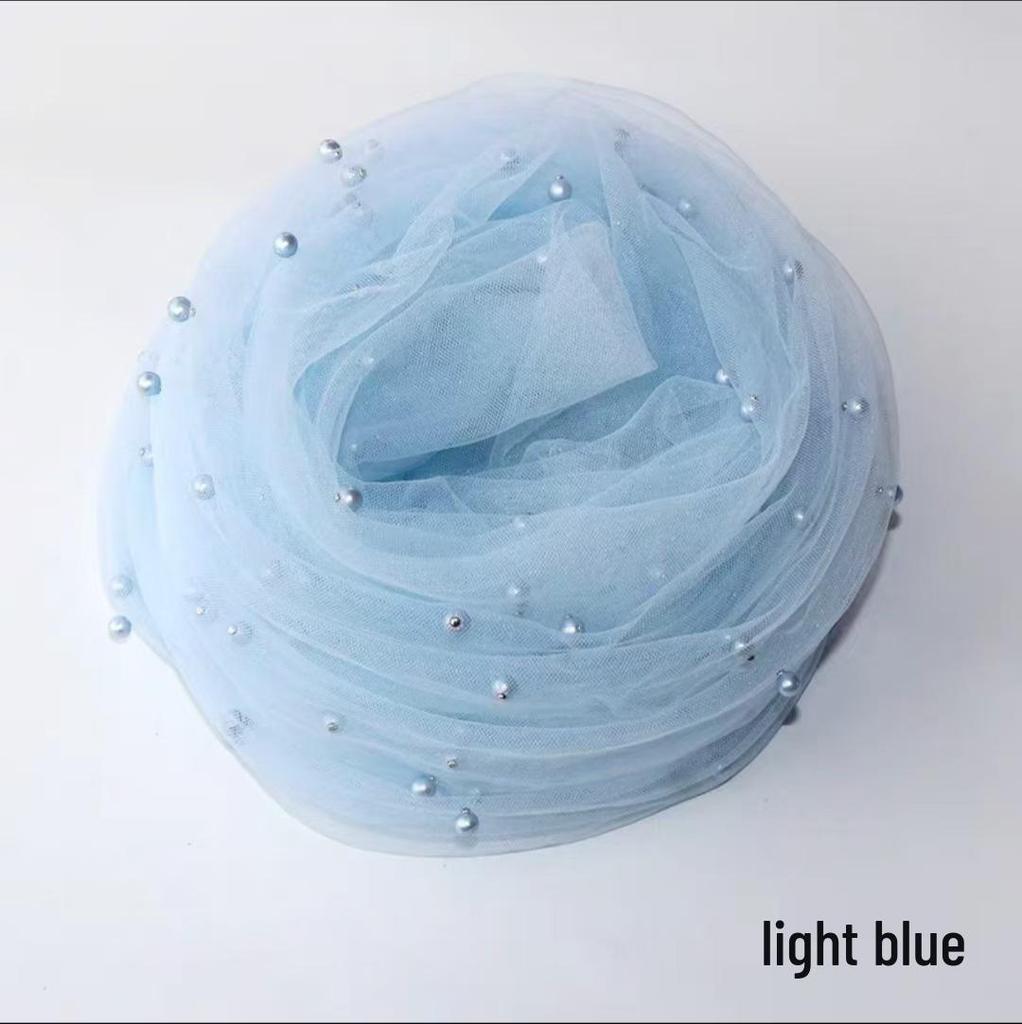 Weicher seidiger Perlen-Netzstoff für handgefertigte Hochzeitskleider & Desserttisch-Dekoration