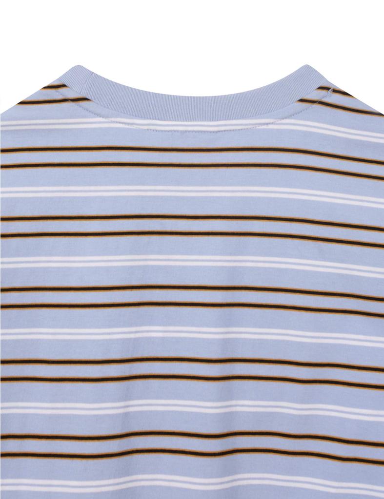 Enbiei Multi-Stripe Short Sleeve T-Shirt Blue