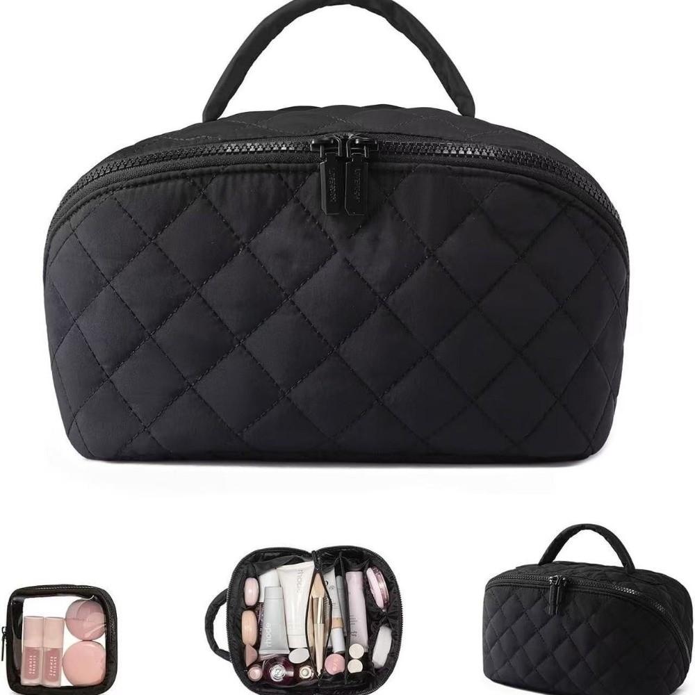 Water-Resistant Handheld Cosmetic Bag Multiple Pockets Make Up Pouch Bag Toiletry Bag  Vacation