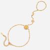 Design Sense 18K Gold Sun Belt Diamond Star Moon Clip Bead Chain Finger Bracelet