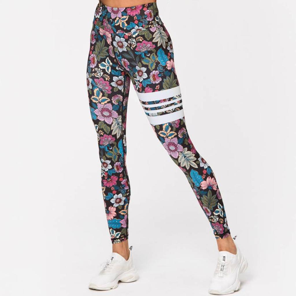 Printed Tight Pants, High Waisted Sports Leggings, Women's Yoga Clothes, Yoga Pants, Elastic Sports Pants