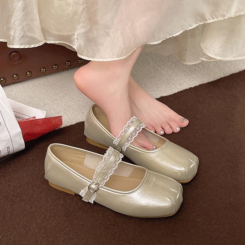 Fashion Hot Selling All-Match Shoes Woman Flats Shallow Mouth Modis Square Toe New Comfortable 2025 Moccasin Mary Janes Fashion Shoe
