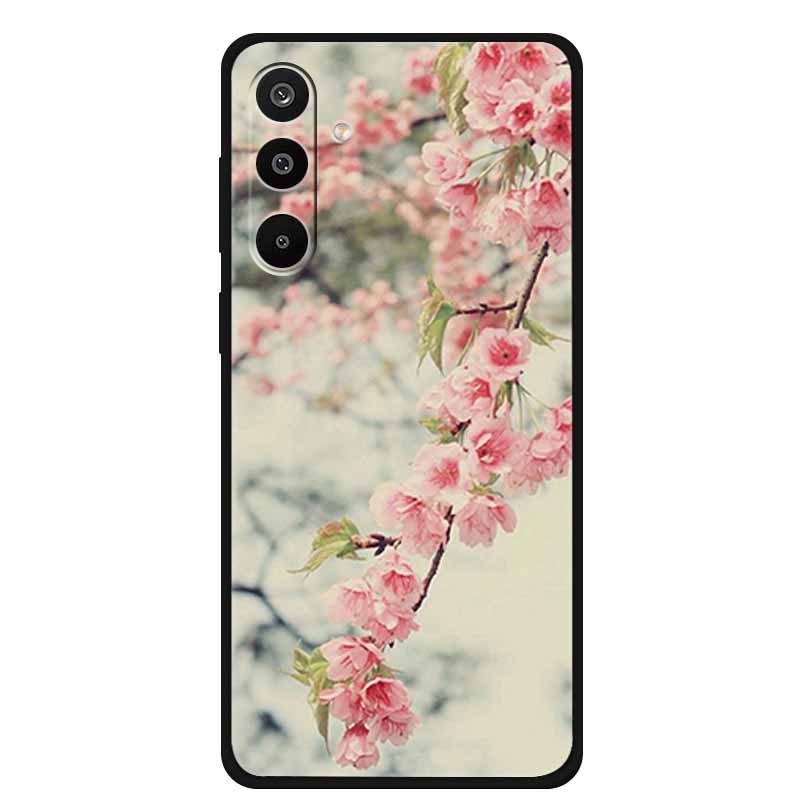 For Samsung Galaxy A36 5G Case Flowers Printed Silicone Phone Cases Cover for Samsung A26 5G TPU Shells A 26 36 Black TPU Coques