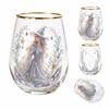 Printed Glass Cup for and Beverages, Household Drinking Tumbler with Pattern