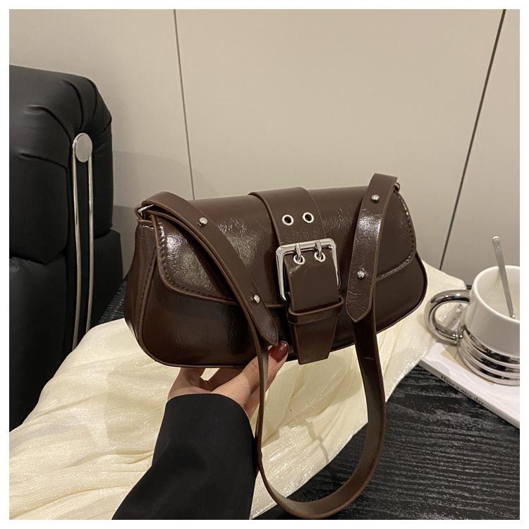 New 2025 Women's Belt Solid Color Casual Large Capacity Summer Casual Fashion Crossbody Portable Shoulder Armpit Bag