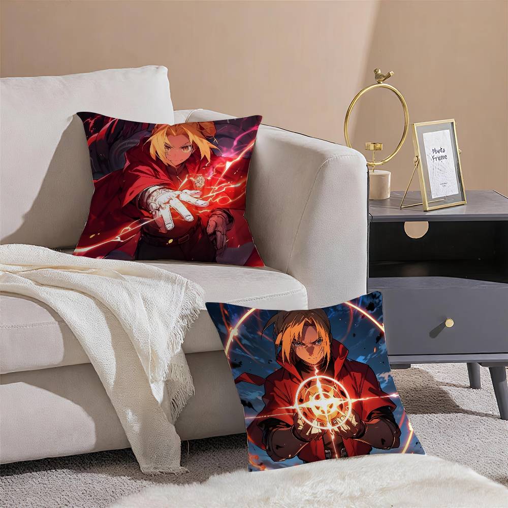 Anime F-Fullmetal Alchemist-MT Pillow Case Printing Pillowcase Living Room Sofa Cushion Cover Bedroom Room Decor