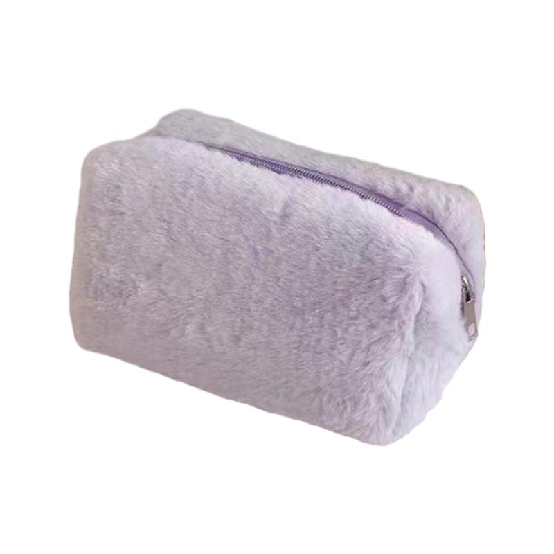 Soft and Cute Plush Organizer Pouch In Sweet Colors Perfect for Storing Beauty Items Anywhere