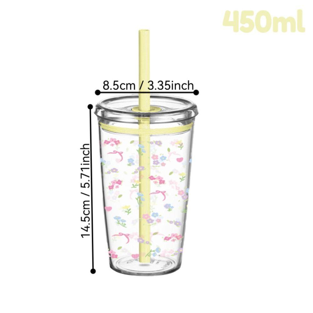 Reusable Milk Tea Straw Cup Transparent Drinking Cup Fashion High-value Coffee Cup  Home