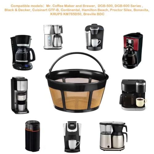 Reusable Coffee Filter, Stainless Steel Mesh Bottom Basket Coffee Filter for 8-12 Cups, Replacement Coffee Filter