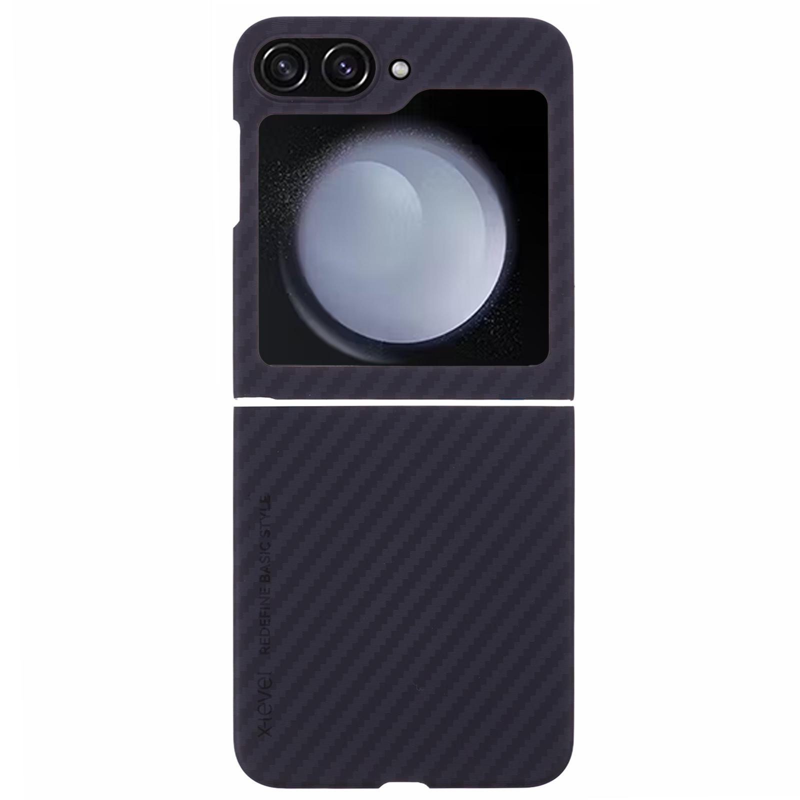 

Чехол X-LEVEL для мобильного телефона Samsung Galaxy Z Flip6 5G с текстурой из углеродного волокна, задняя крышка для мобильного телефона из ПК A