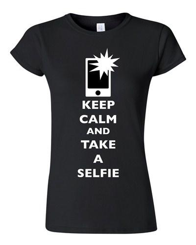 Junior Keep Calm And Take A Selfie Flash Phone Camera Pics Funny DT T-Shirt Tee Unisex T-Shirt