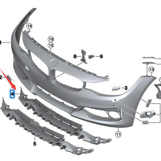BMW 3 Series F34 GT Front Bumper Grille (Part No. 51117293808)