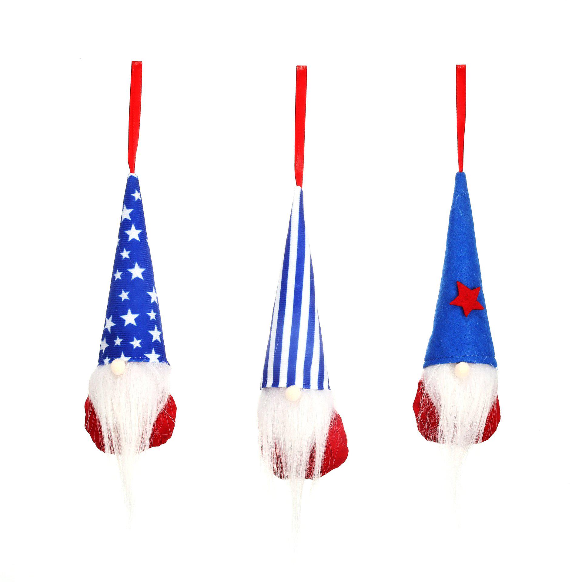 Faceless Old Man Pendant: Children s Gift with Star & Rudolph Fabric Doll for US Independence Day