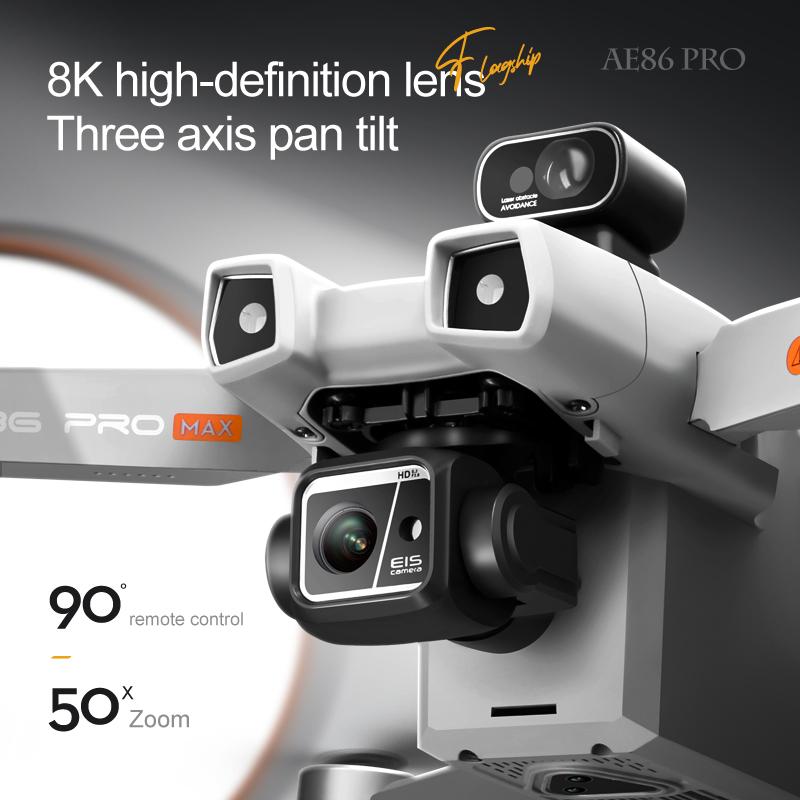 AE86 Pro GPS Drone 4K Profession HD Camera Gimbal Brushless 360° Laser Obstacle Avoidance Three-axis Aircraft RC FPV Drone Toys