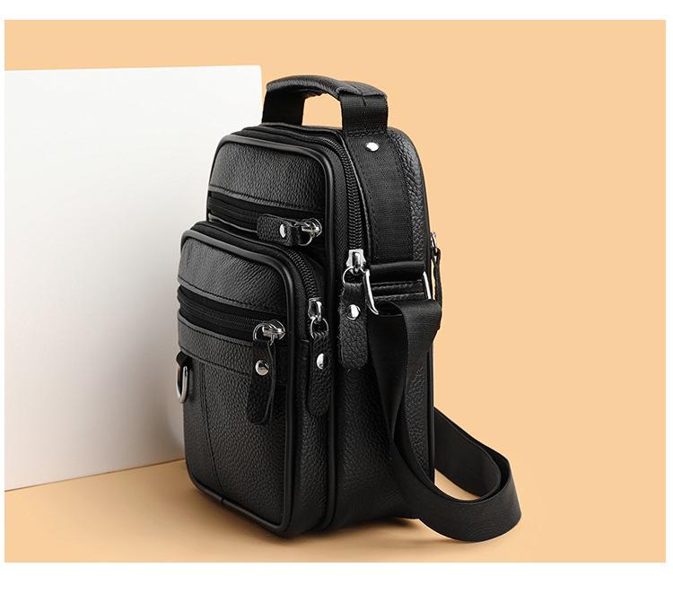 Men's Multifunctional Genuine Leather Crossbody Shoulder Bag