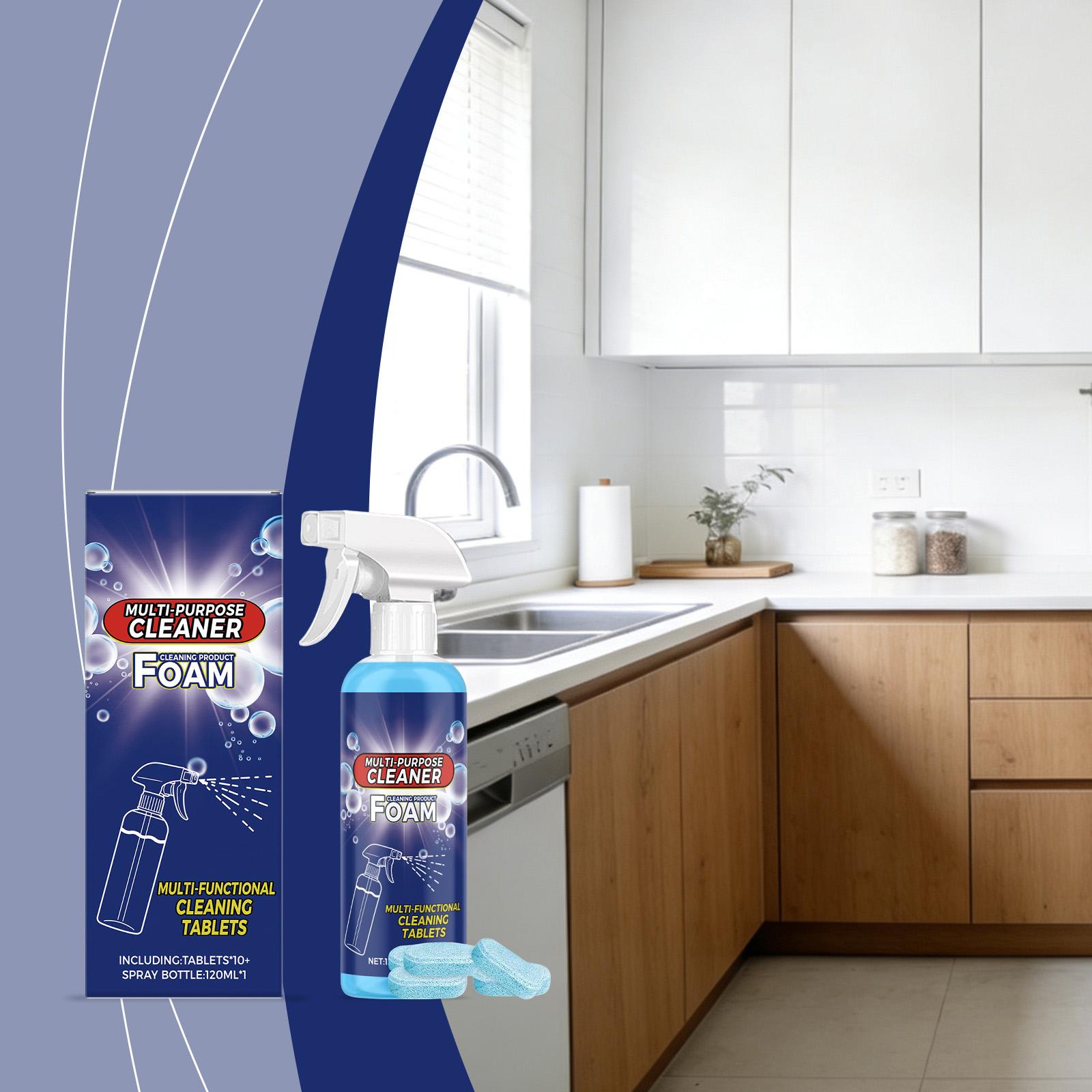 Multi-purpose Cleaner, For Removing Water Stains In The Kitchen And Bathroom, And Household Cleaner,120ml+10g, one size