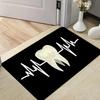 Creative Tooth Heartbeat Welcome Doormat EKG Line Floor Rug Indoor Outdoor Entrance Carpet for Dental Clinic Hospital Decor