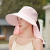 Wide Brim Foldable Shawl Hat Anti Uv Adjustable Integrated Face Mask Fisherman Hat Large Brim Sun Hat Tea Picking Hat Summer
