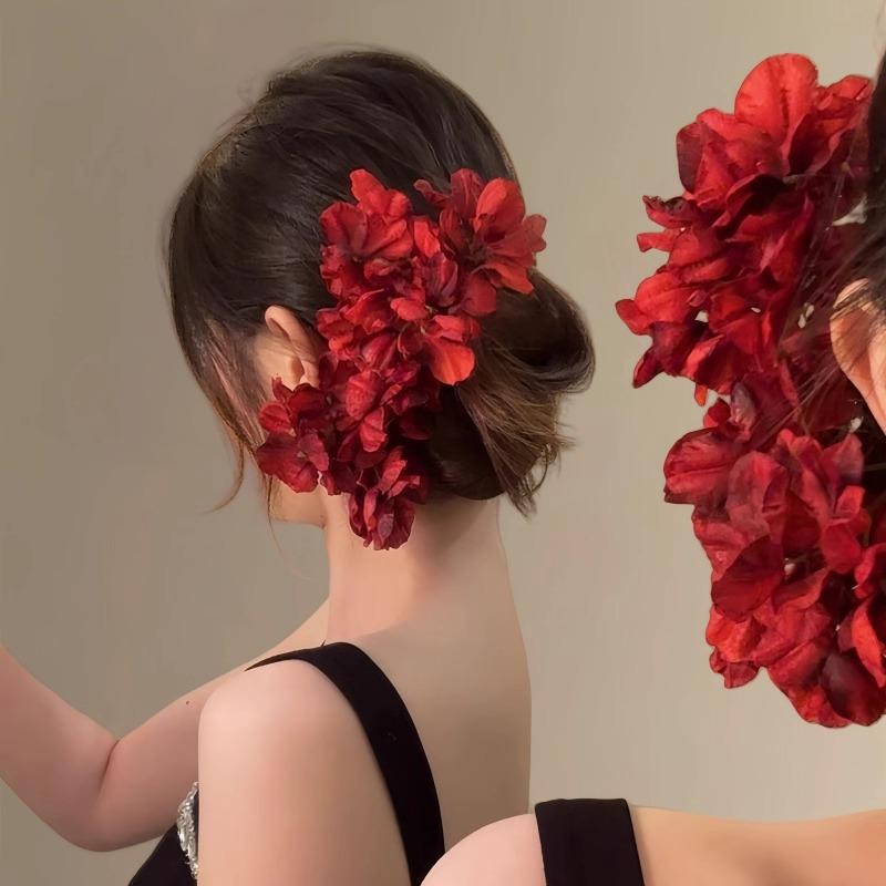 Nouvelles épingles à cheveux de mariée style chinois avec des fleurs d'hortensia simulées pour les chignons Qipao