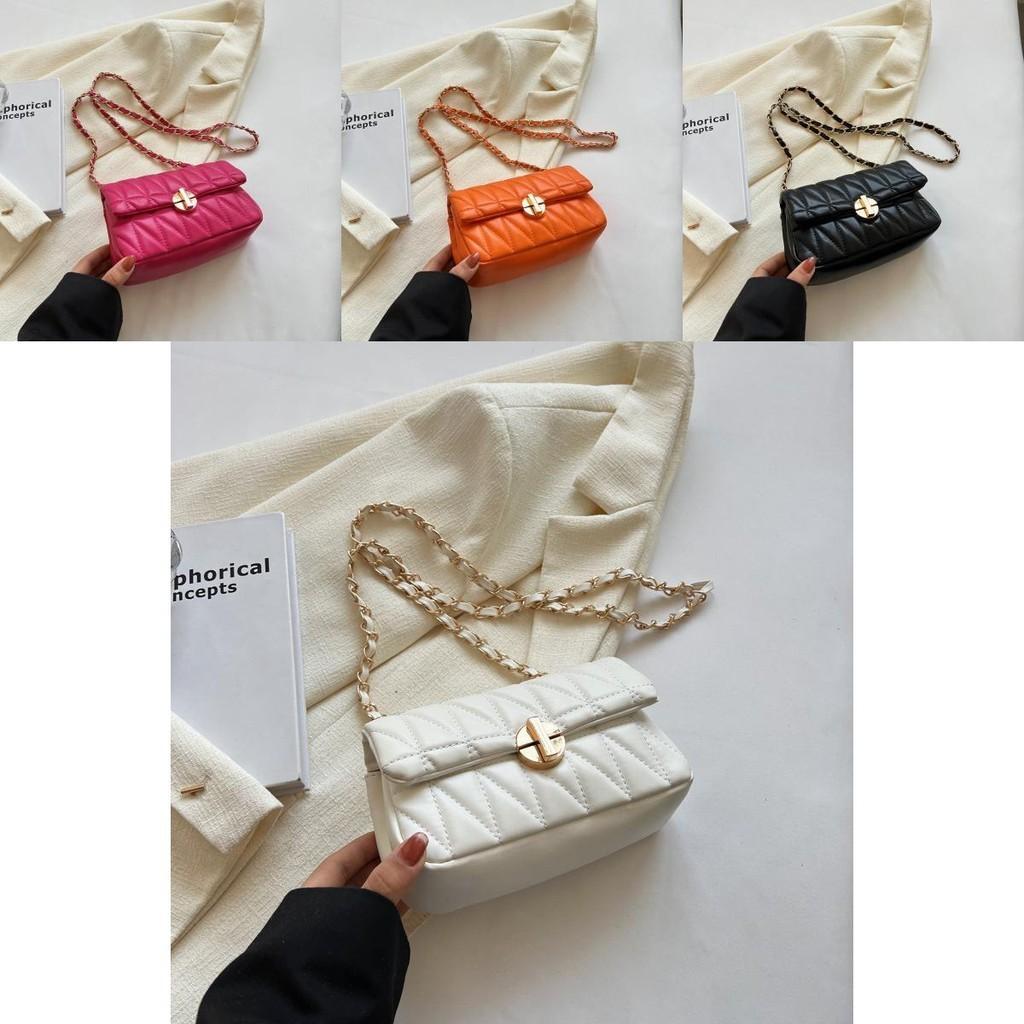 Trendy Quilted Square Shoulder Bag For Women 2023 Fashion Pu Leather Chain Crossbody