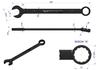 Open-end wrench, 27 CrV standard ASME B107-2010, Waryński