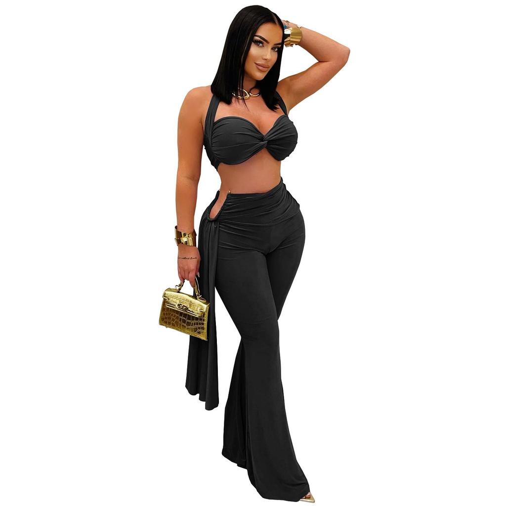 Summer Women's Sexy Strappy Bandeau Long Pants Set