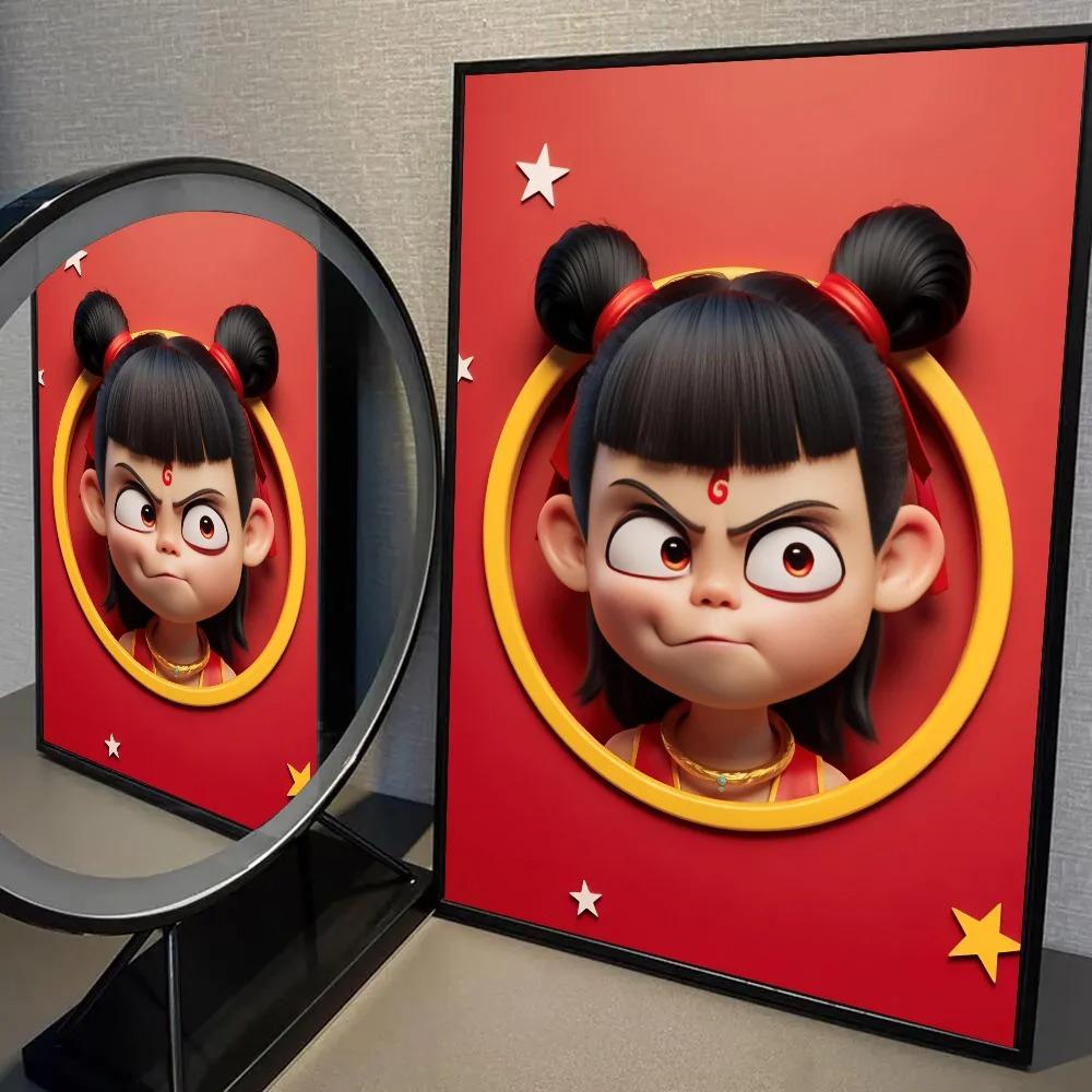 Film Nezha Podbija Króla Smoków Malarstwo na Płótnie Dom Sypialnia Wejście Bar Kawiarnia Dekoracja Malarstwo Artystyczne