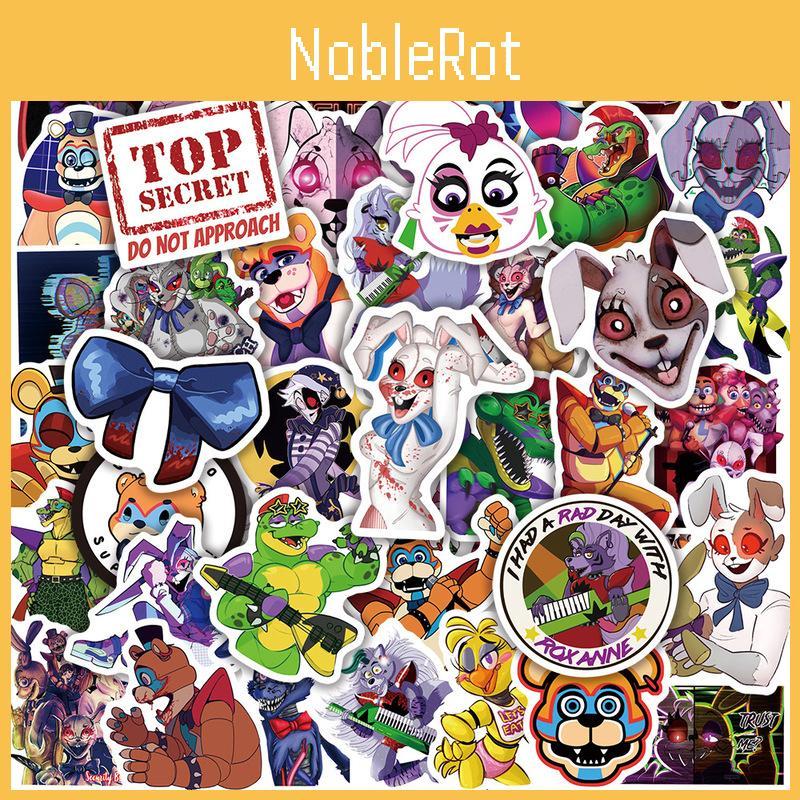 50pcs Fnaf Stickers Waterproof Adhesive Reusable Decor