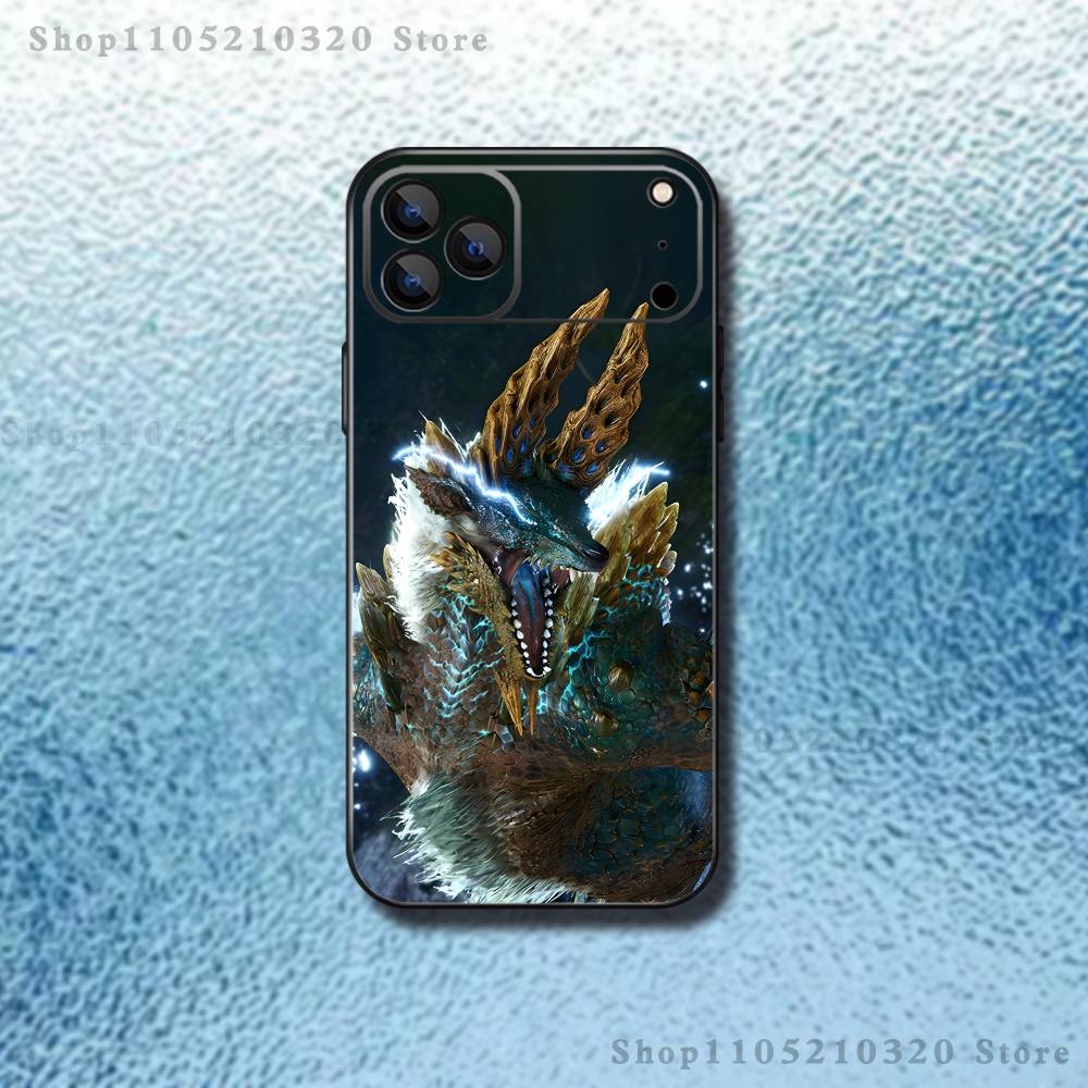 Monster Z-Zinogre Hunter Phone Case For iPhone 17,16,15,14,13,12,11,Pro,Max,Plus,E,Air,Mini Protective Black Cover