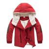Cotton jacket for children with plush and thick winter new diagonal zipper Korean version warm cotton jacket for boys and girls