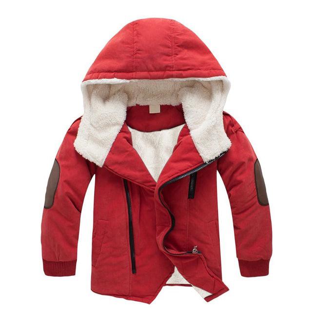 Cotton jacket for children with plush and thick winter new diagonal zipper Korean version warm cotton jacket for boys and girls