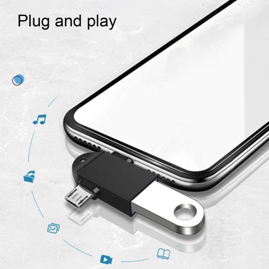 Portable 2-in-1 USB3.0 OTG Adapter Data to TYPE-C Transfer Converter for Mobile Phone