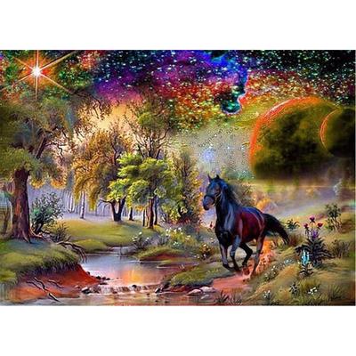 5D DIY Diamond Painting Forest Horse Embroidery Mosaic Cross Stitch Rhinestone Decoration