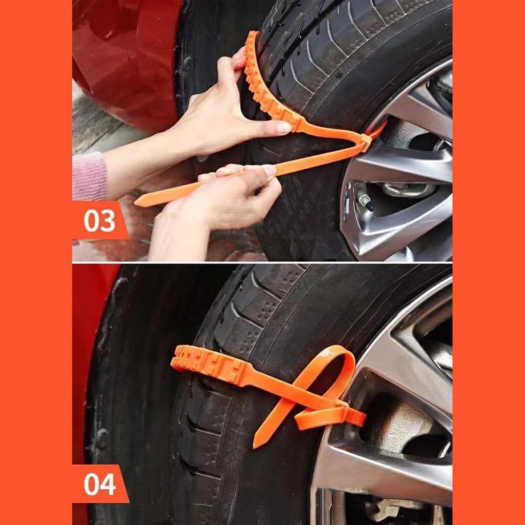Tire Zip Ties For Snow 40 Pieces Anti-Skid Reusable Wheel Cables Winter Traction Tire Belt For Winter Ice Muddy Roads Vehicles