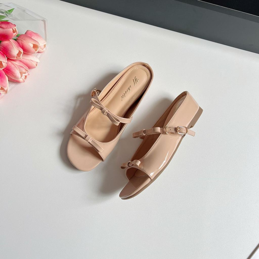 5 cm height increase bow wedge heel open-toed sandals women's outer wear 2025 summer new sweet not tired foot slippers