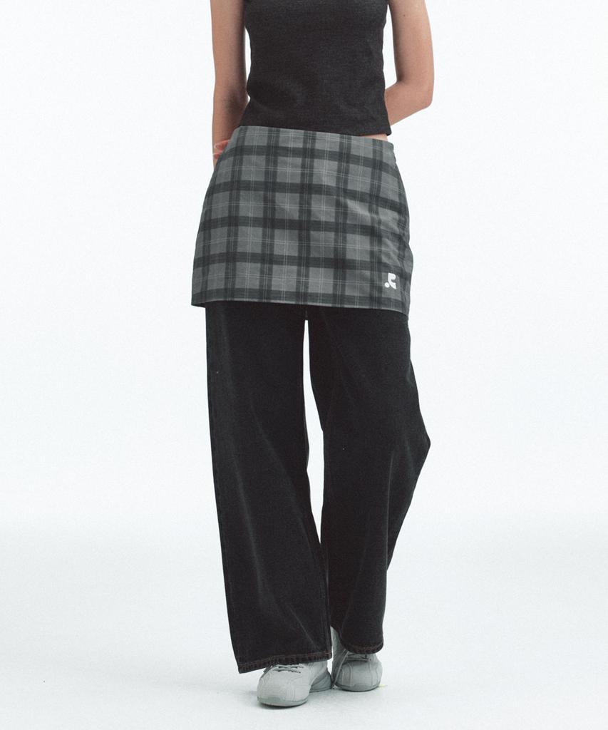 REST&RECREATION Rr Check Mini Skirt - Charcoal